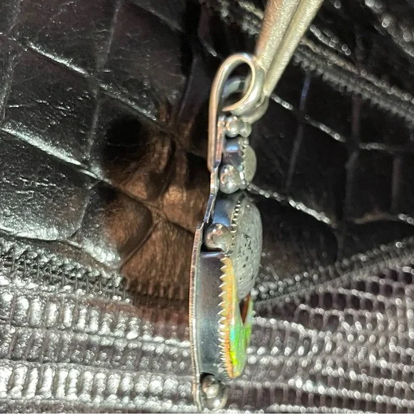 Sterling Silver Monarch Opal Labradorite and Black Sunstone Pendant - Picture 4 of 9